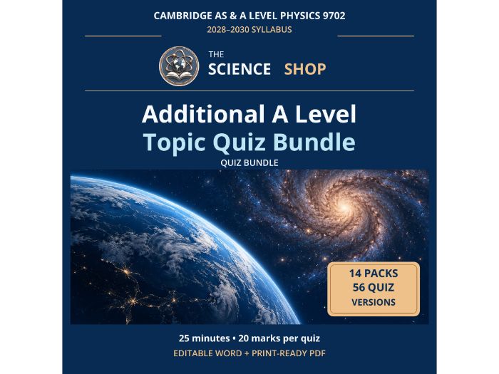 Physics 9702: Additional A Level Topic Quiz Bundle | Cambridge AS & A Level