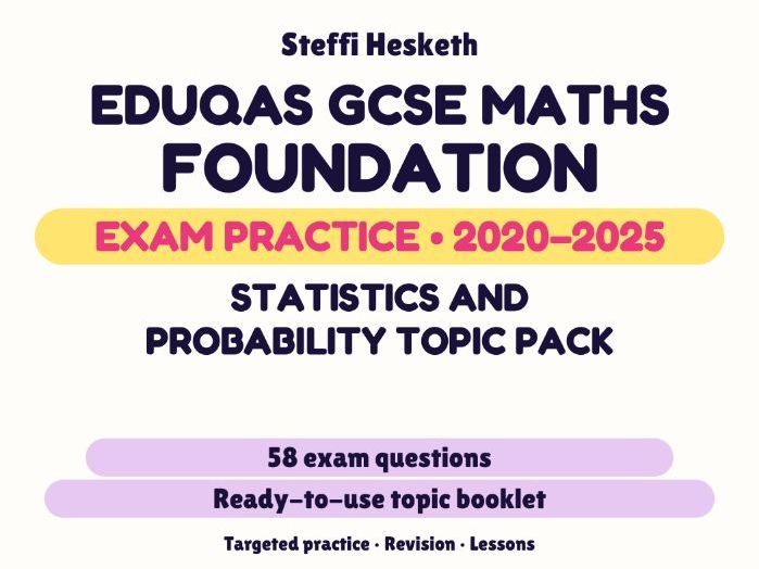Eduqas GCSE Maths Foundation: Statistics and probability topic pack Exam Questions | 2020-2025