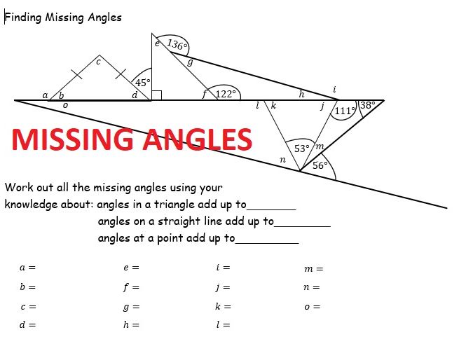 Missing Angles Activity