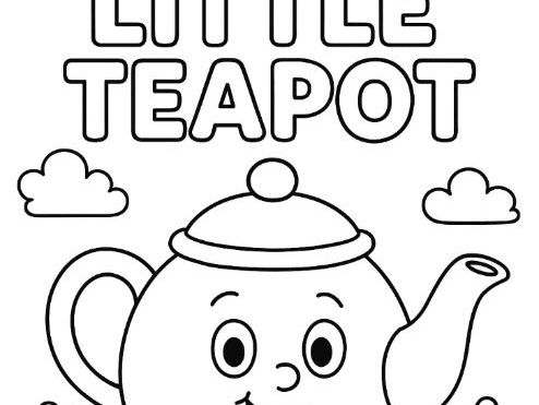 I'm a Little Teapot Colouring Page