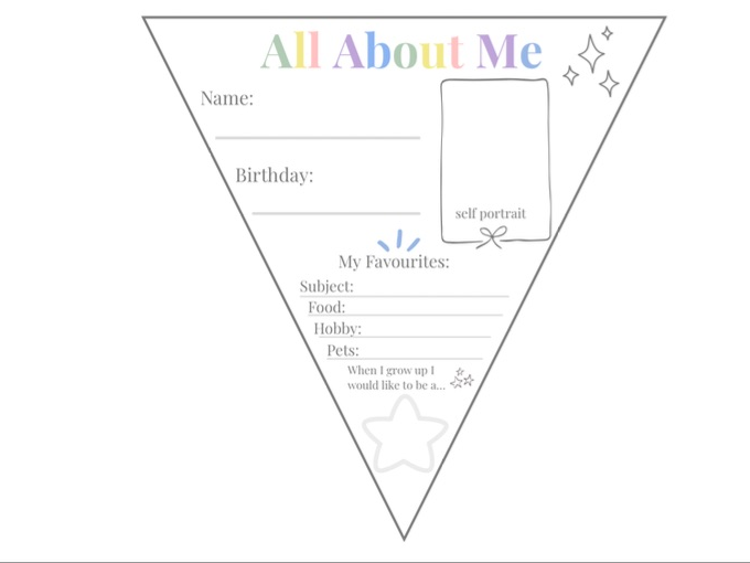 All About Me Bunting - Perfect for Sept!