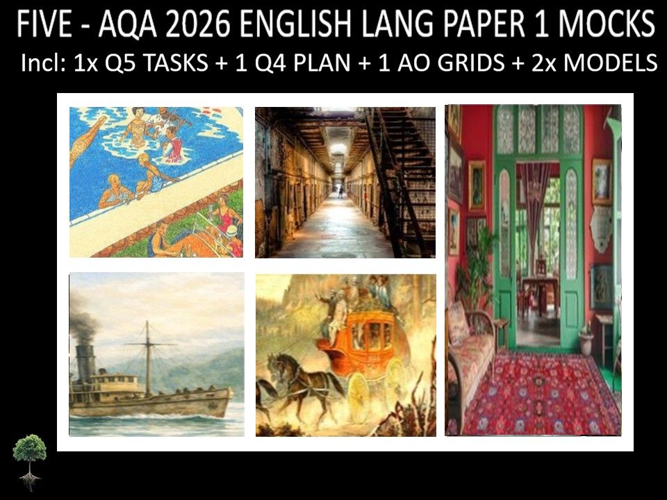 FIVE - AQA PAPER 1 | 2026 FULL MOCKS | Q5 TASKS | Q4 PLAN |AO GRIDS | MODELS