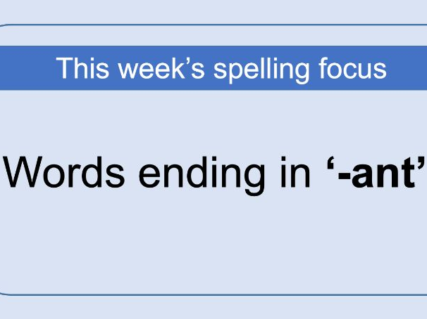 Year 5 Autumn 2 Spelling Lessons