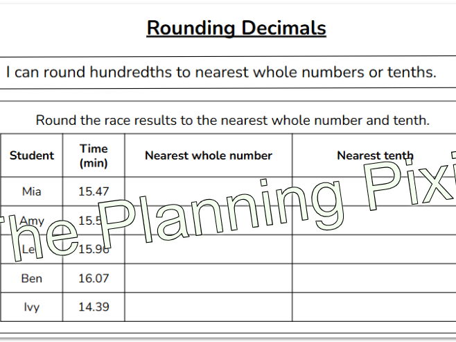 Rounding hundredths to the nearest tenth and whole number