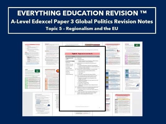 A-Level Edexcel Politics Revision Notes for Topic 3.5 – Regionalism and the EU