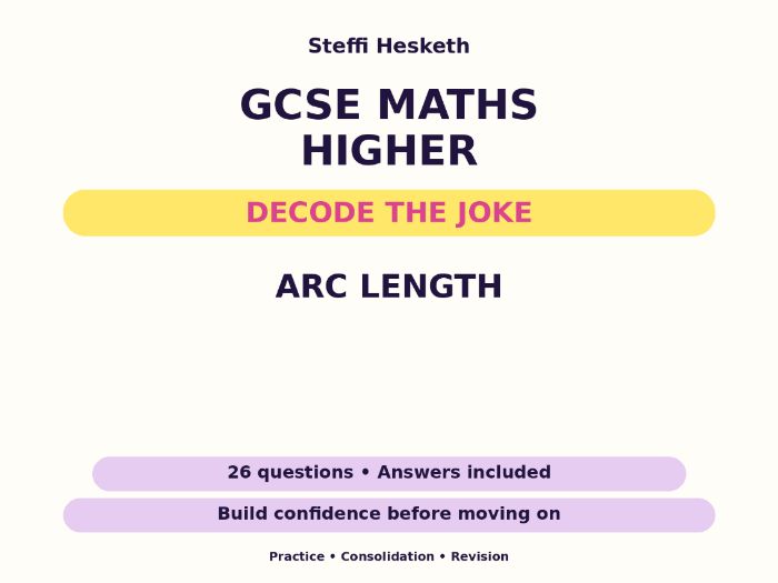 Arc Length | GCSE Decode the Joke + Answers