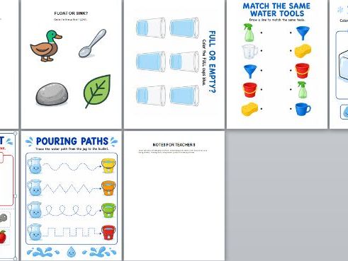 Pre-K Water Play Worksheets & Activities
