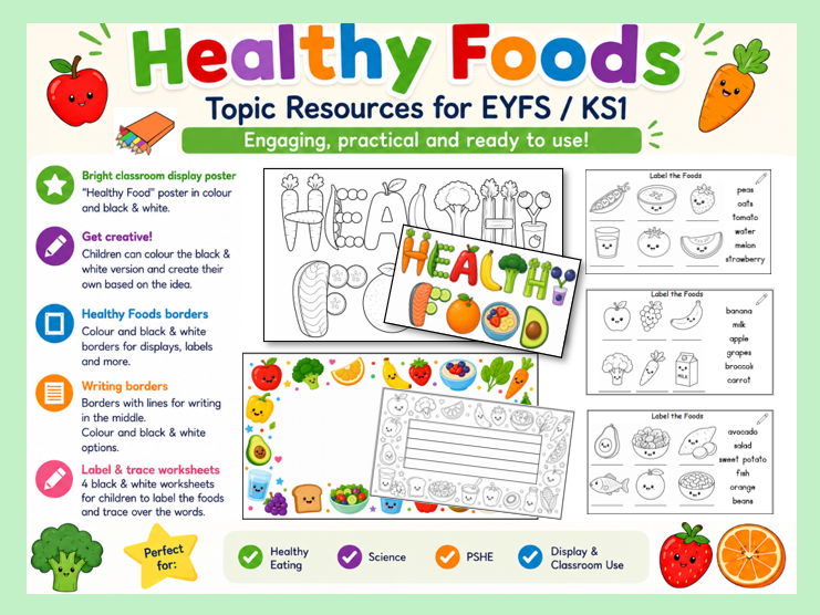 Healthy Foods Topic Resources EYFS + KS1