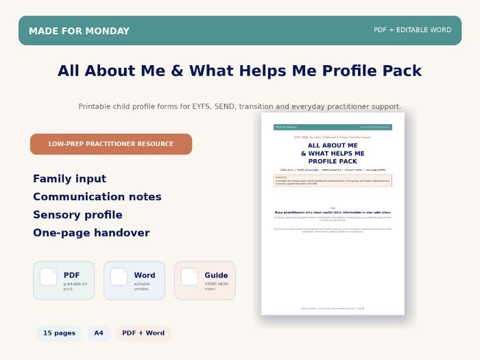 All About Me/What Helps Me Pack