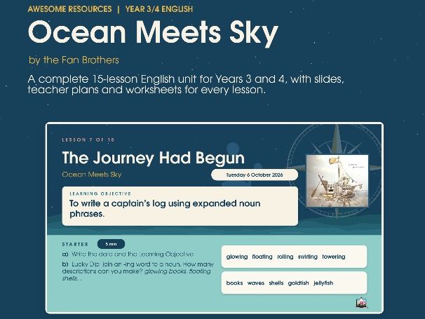 Year 3/4 Literacy - Ocean Meets Sky - Lesson 1 - FREE - KS2