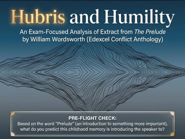 The Prelude Extract by William Wordsworth | Edexcel Conflict Poetry Anthology |