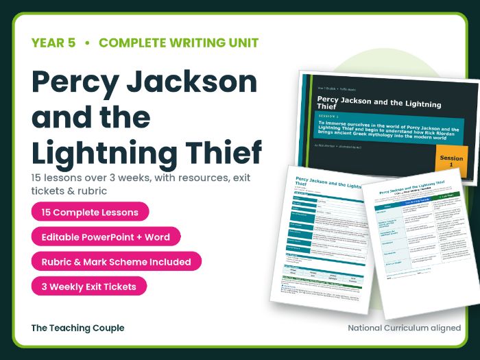 Percy Jackson and the Lightning Thief | Year 5 English Unit | 15 Complete Lessons + Resources
