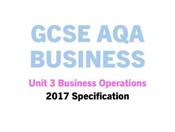 AQA GCSE Business: Unit 3 Operations