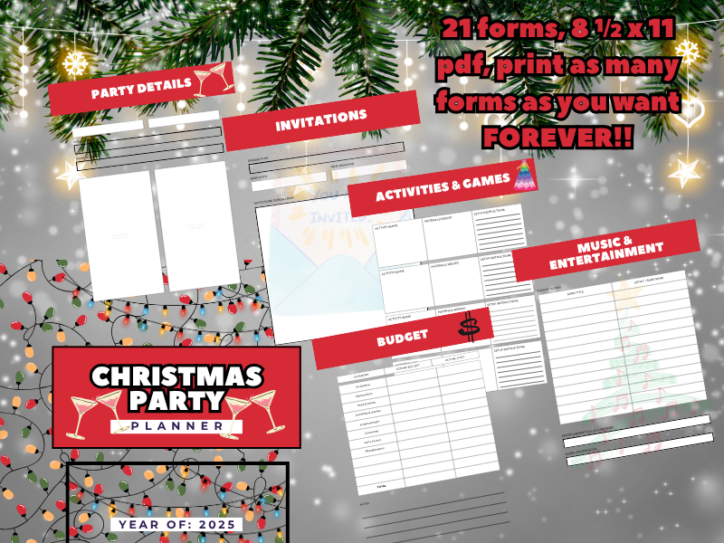 Christmas Party Planner, DFY, Keeps your party information organized.