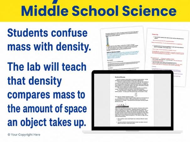 Density Lab Measure the Mass of a Sponge Lab Middle School Science