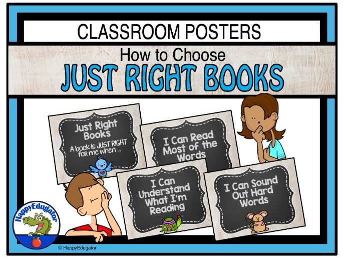 Just Right Book Posters or Slides - Reading