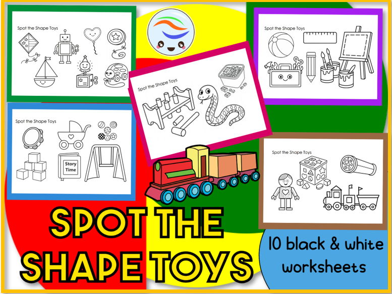 Spot the Shape Toys 10 EYFS Worksheets