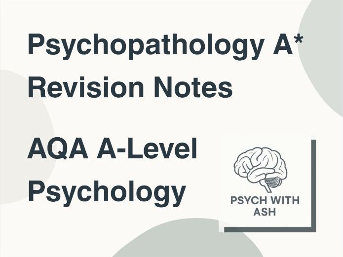 Psychopathology: AQA A-Level Psychology A* Revision Notes
