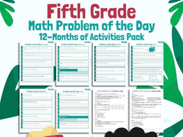 Fifth Grade Math Problem of the Day: 12-Months of Activities Pack