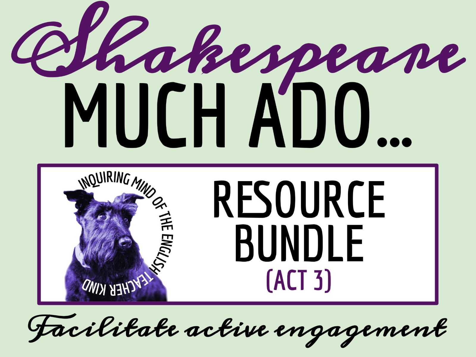 Much Ado About Nothing Act 3 Quiz, Analysis Worksheets, and Vocabulary Games