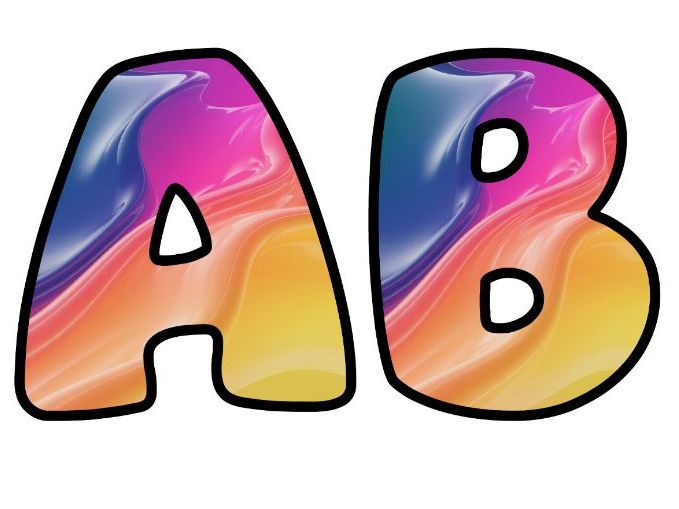 Abstract Blending Lettering Set | Classroom Display | Upper & Lowercase, 0-9 and Signs