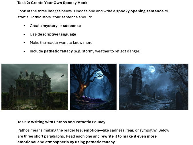 KS3 - Narrative Hooks, Pathos and Pathetic Fallacy