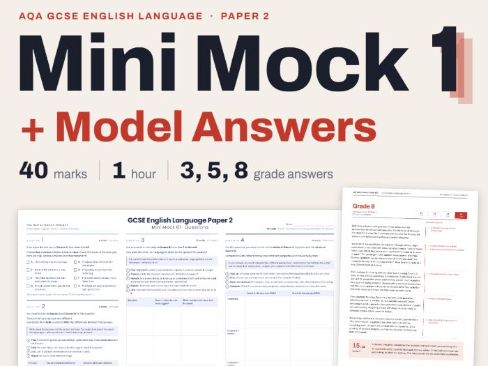 AQA GCSE English Language Paper 2 Mock 2026 | Section A Reading | Model Answers | Mini Mock 01