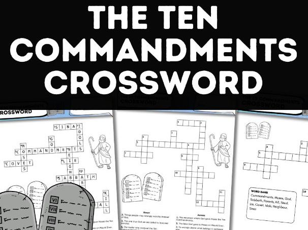 The Ten Commandments Crossword – Catholic RE Activity (Ages 8–12)