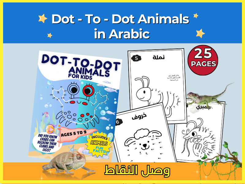 connect the dots Arabic Worksheets Counting Number Practice for Kids