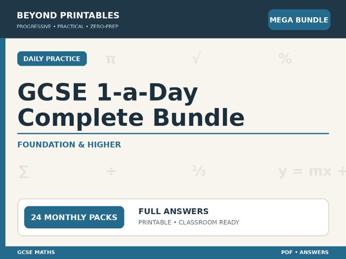 GCSE Maths 1-a-Day Complete Bundle | Foundation & Higher | 24 Months