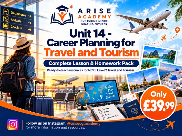 Unit 14 – Career Planning for Travel and Tourism | ENTIRE UNIT | Complete Lesson & Homework Pack