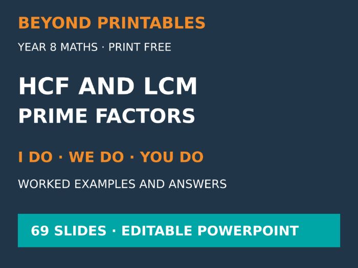 HCF and LCM | I Do, We Do, You Do | Year 8 Maths | Print Free
