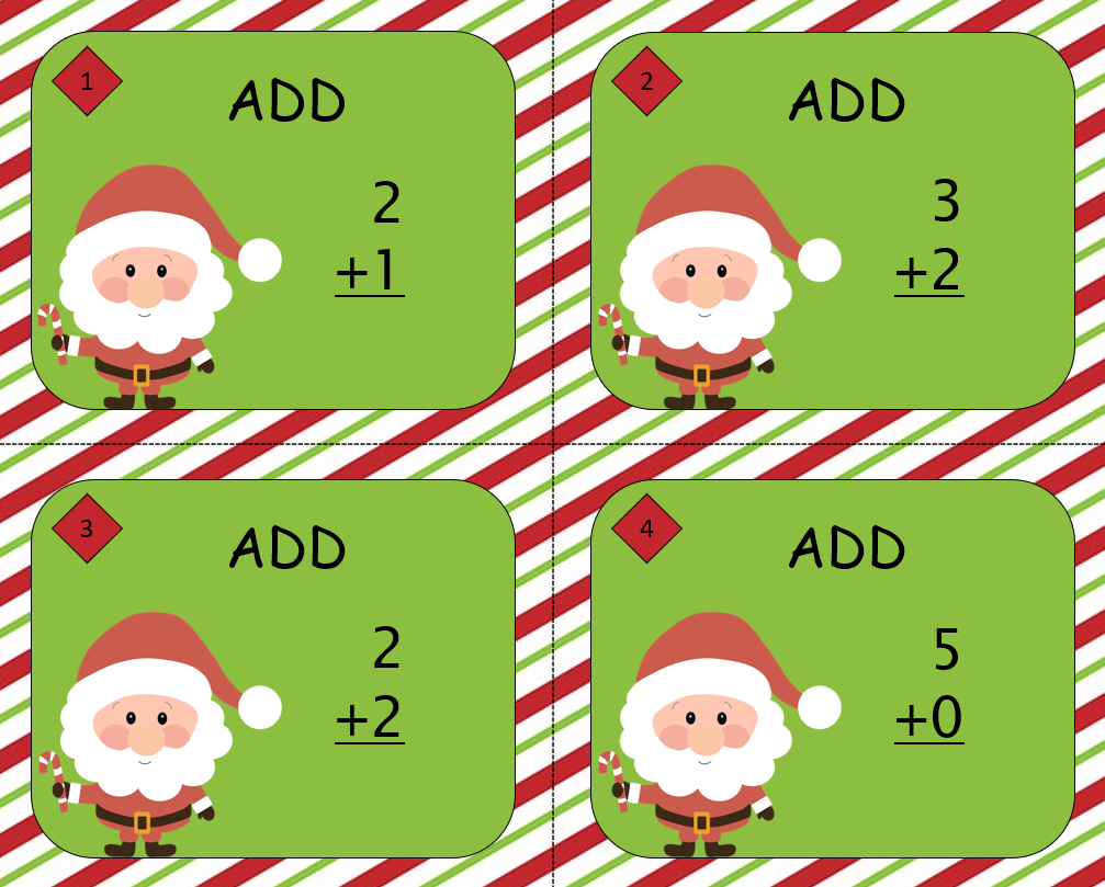 Christmas Math Task Cards-Addition to 10 | Teaching Resources