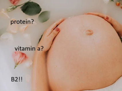 Vegan pregnancy: Protein, vitamin A, vitamin B2 and potassium