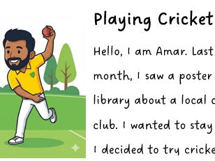 Playing cricket reading comp - ESOL Entry 3