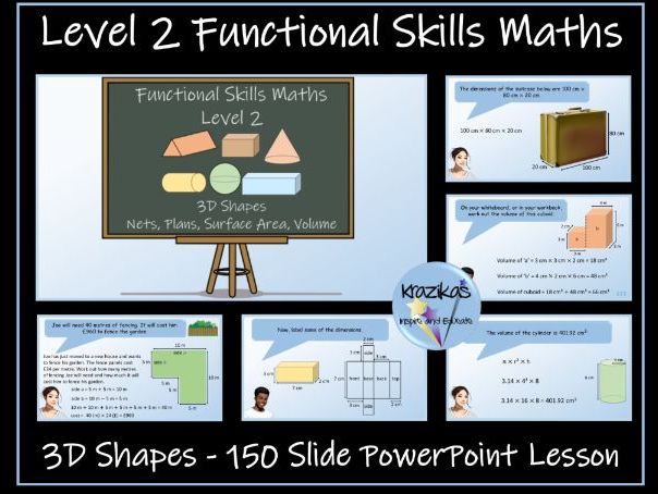 Functional Skills Maths - Level 2 - 3D Shapes - PowerPoint Lesson