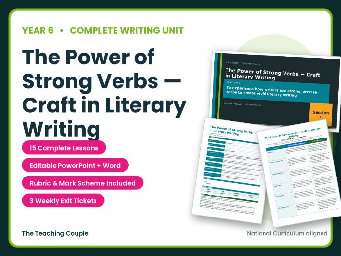 The Power of Strong Verbs — Craft in Literary Writing | Year 6 English Unit