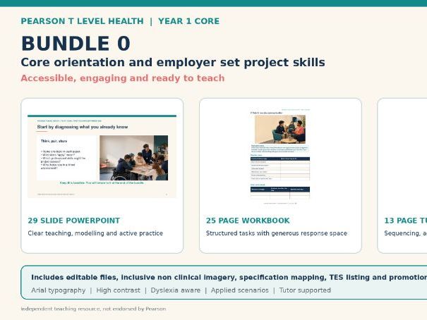 Pearson T Level Health Year 1 Core Orientation and Employer Set Project Skills
