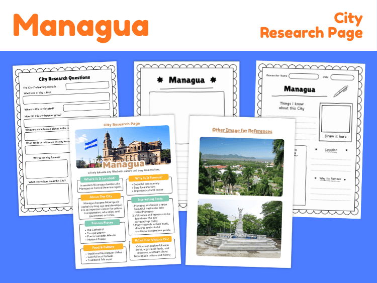 Managua City Research Project | Geography & Culture Worksheets