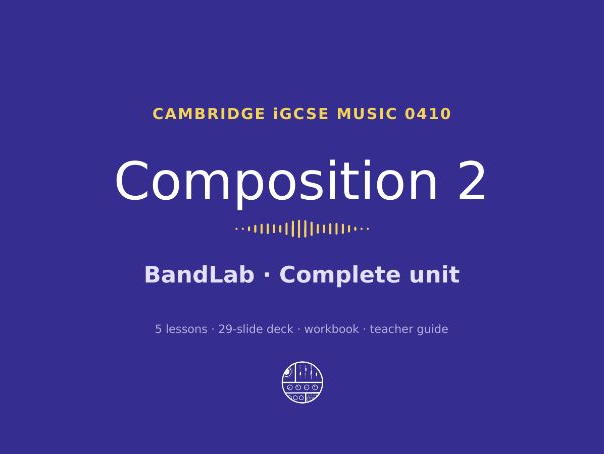 IGCSE Music Composition 2: Music Technology Unit in BandLab (0410 / 0978)