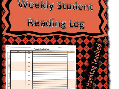 Student Weekly Reading Log With Summaries