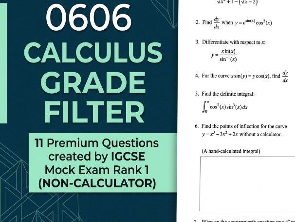 IGCSE Add Maths 0606: NON CALCULATOR Calculus Filter Qs + MS
