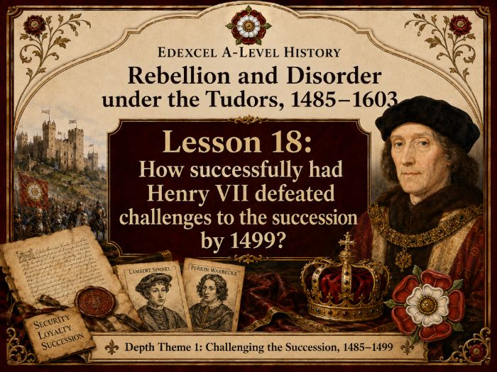 Rebellion & Disorder Under The Tudors Lesson 18: How Successfully Did Henry VII Defeat Challenges?