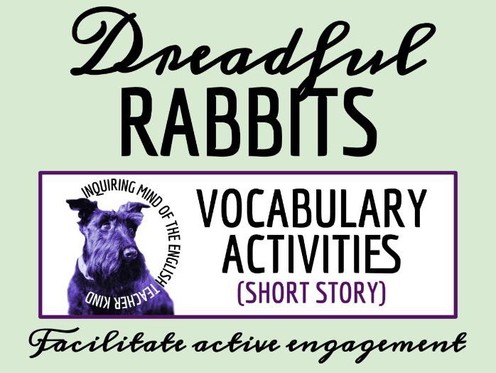 "Dreadful Rabbits" Vocabulary Worksheet, Crossword Puzzle & Word Search  | Weird Fantasy Short Story