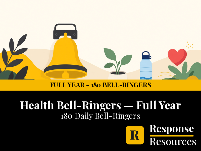 Health Bell Ringers FULL YEAR - 180 Daily Warm-Ups (Grades 6-12)