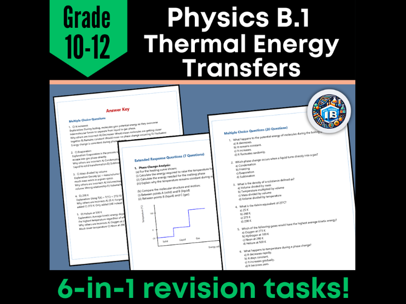 IB DP Physics: B.1 Thermal Energy Transfers – Quiz & Revision Worksheets (2026)