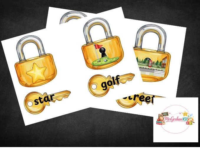 Matching Lock and Key Phonics Game - Phase 4