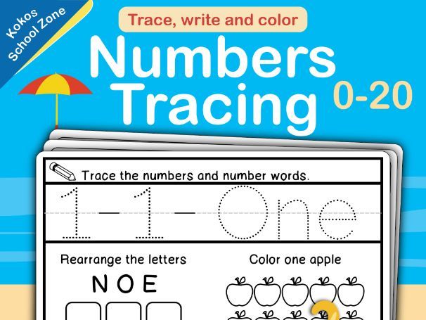 EYFS Number Tracing Worksheets | Numbers 0-20 | Early Maths & Fine Motor Skills Practice