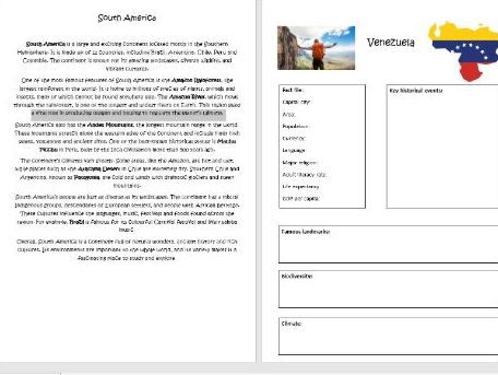 South America Research Booklet.