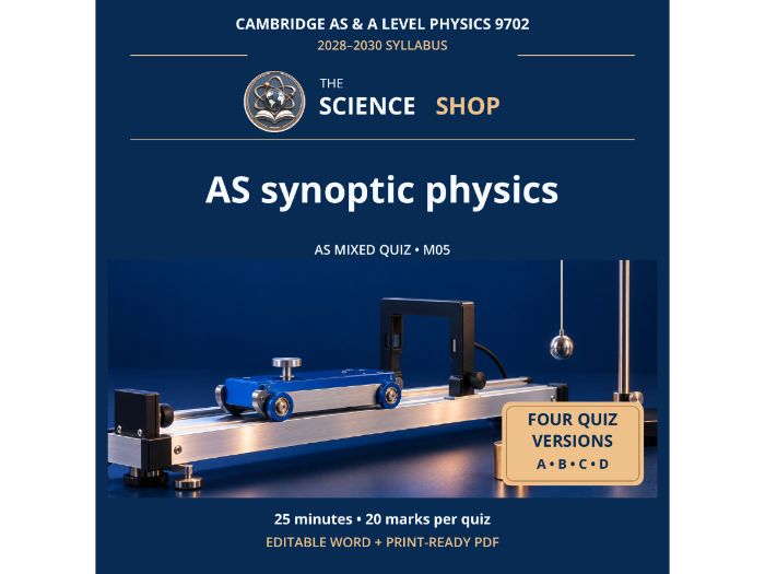 AS synoptic physics | Cambridge AS Physics 9702 | 4 Revision Quizzes